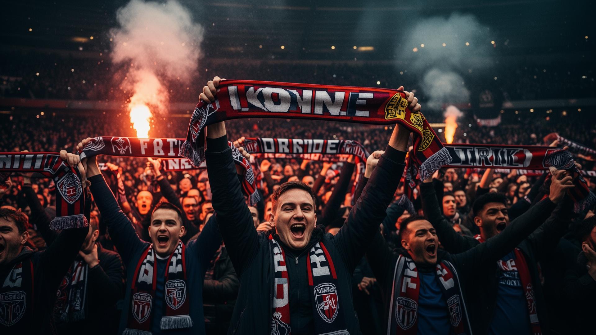 Football fans celebrating